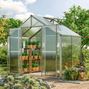 225 x 133 cm Serre de jardin, 6 mm panneaux double paroi